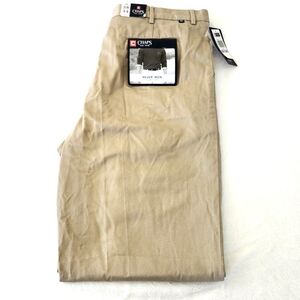 Chaps Men's 38" X 34" Beige Light Wash Cuffed Double Pleated Khaki Pants NEW